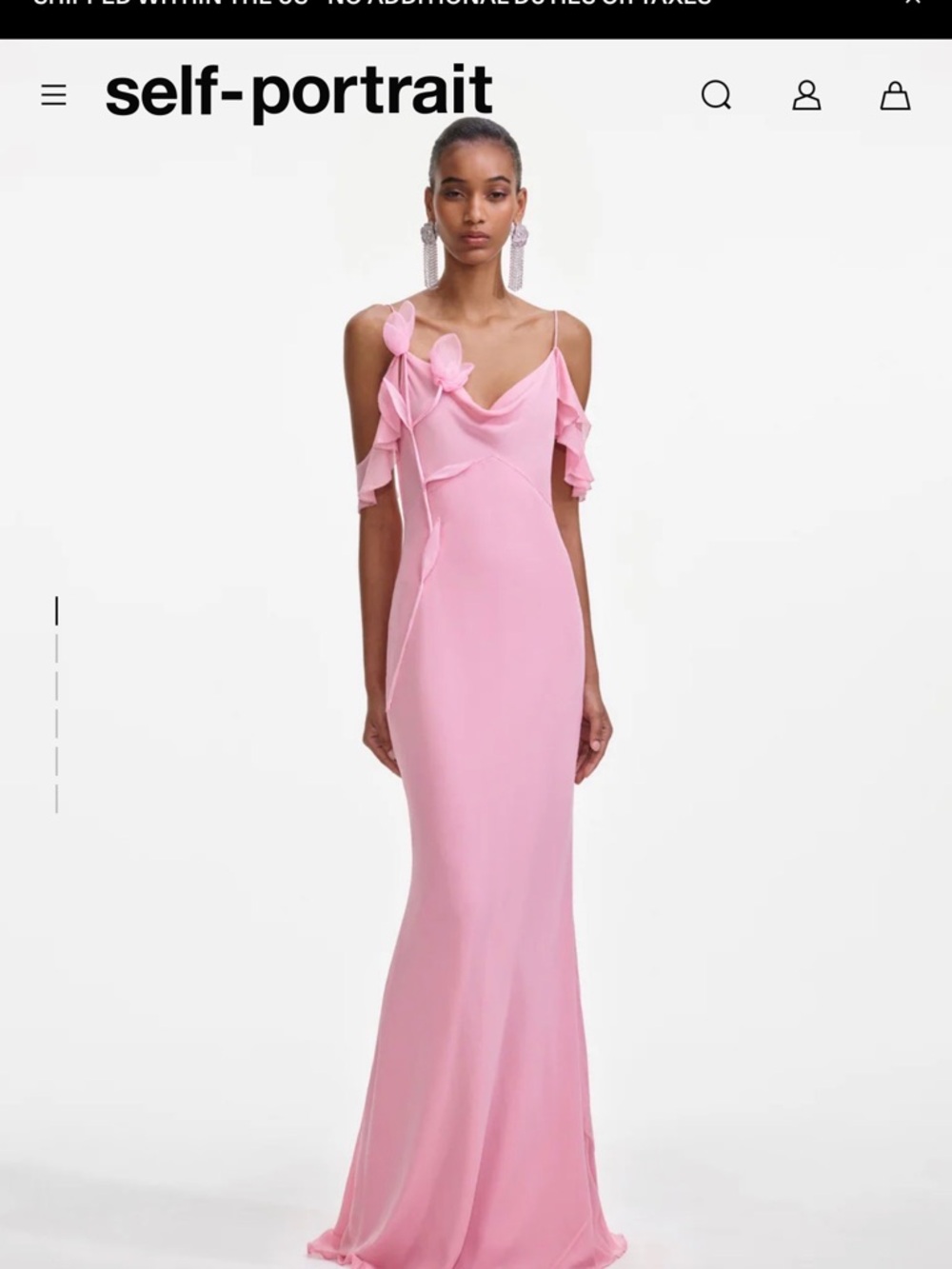 Self-Portrait Pink Cold-Shoulder Maxi Dress